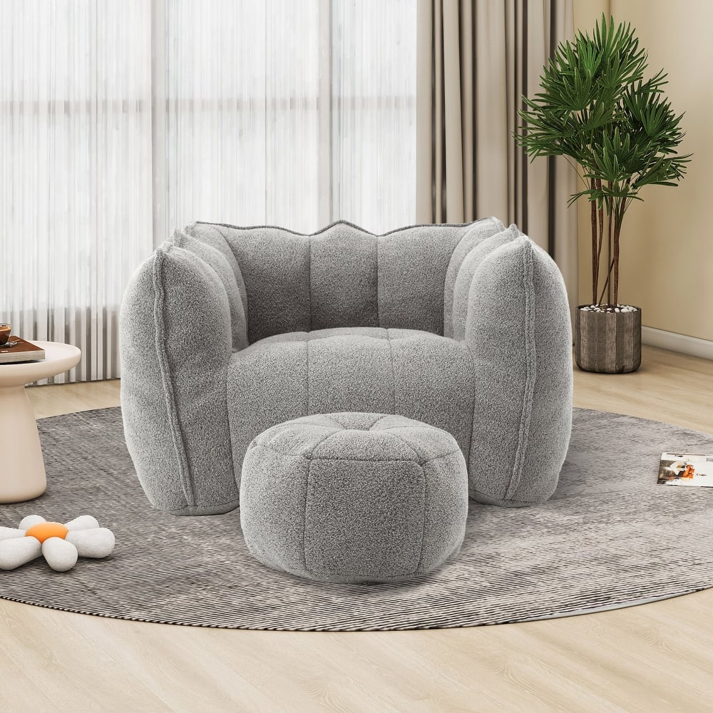 Lazy Bean Bag Couch Chairs for Adults with Ottoman