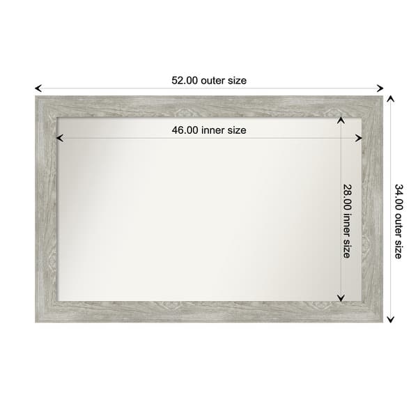 dimension image slide 110 of 113, Dove Greywash Framed Non-Beveled Custom Wall Mirror, Bathroom Vanity Mirror