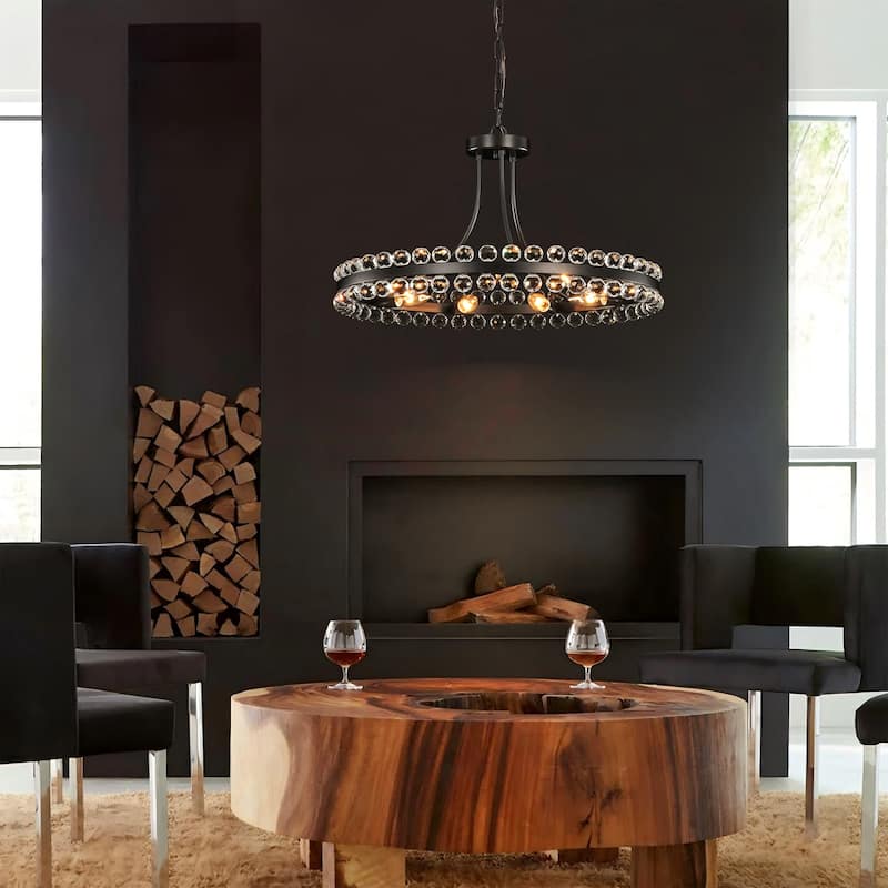 9-Light Modern Glam Round Traditional Crystal Chandelier, Flush Mount or chandelier Installation