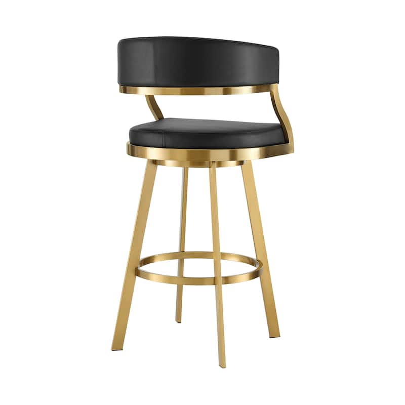 Saturn Modern Swivel Bar Stool, Upholstered Counter Chair with Metal Frame