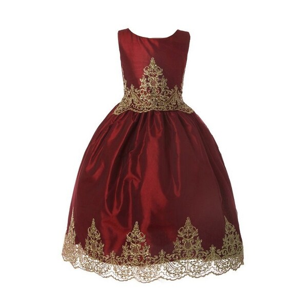 embroidered burgundy dress