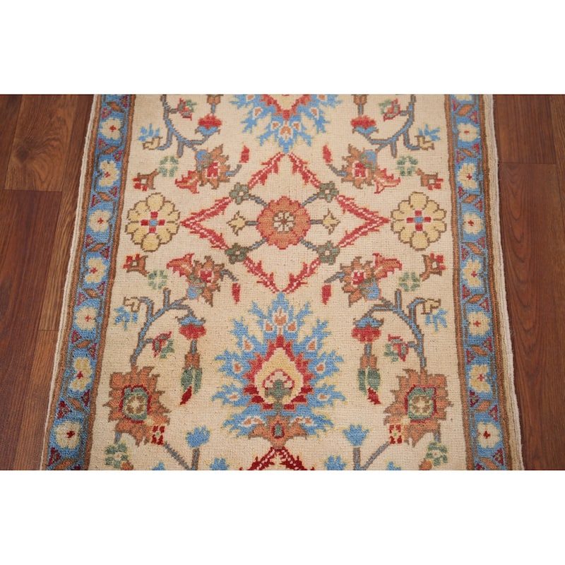Kazak Oriental Accent Rug Hand-Knotted Wool Carpet - 1'11"x 3'1"