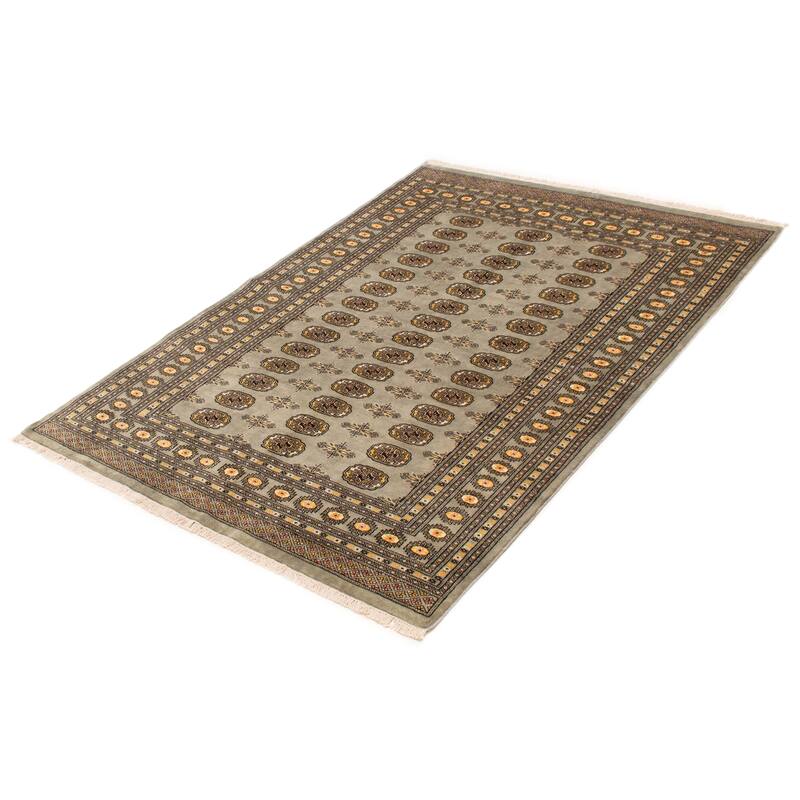 Finest Peshawar Bokhara Green Rug 5'7" x 7'9" - 5'7 x 7'9
