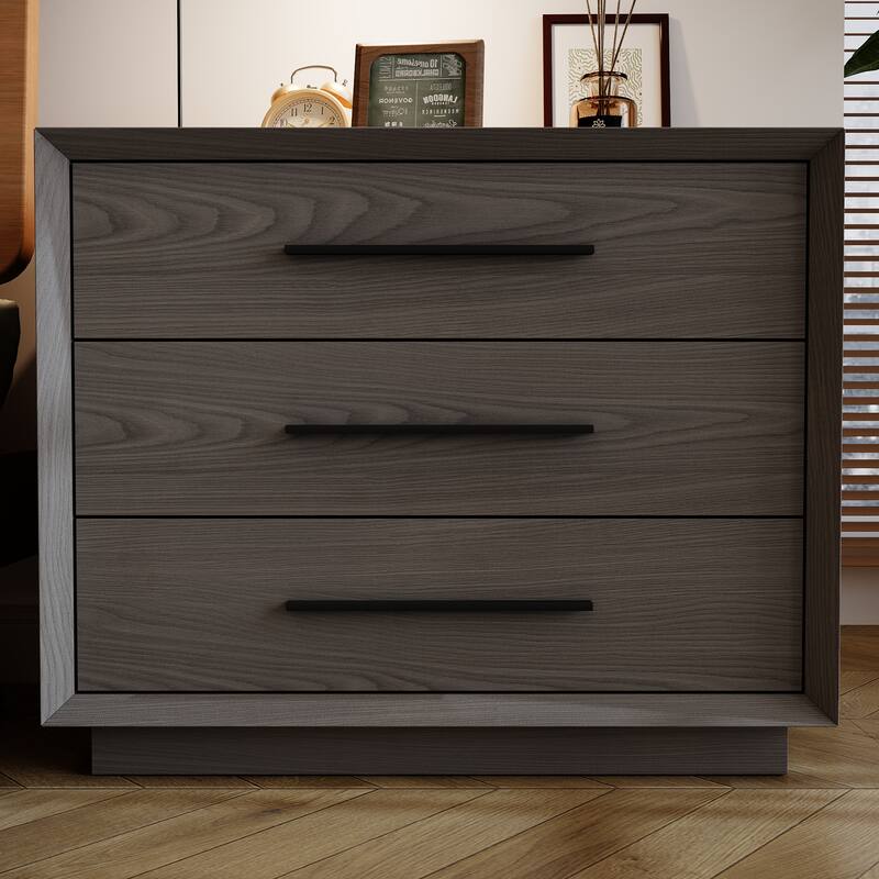 Vintage Nightstand 3-Drawer Bedside Table Cabinet Bedroom End Table