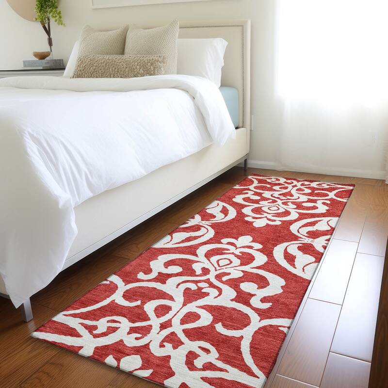 Premium Washable Super Soft Traditional Prince Mayfield Rug - Red - 2'3" x 7'6"