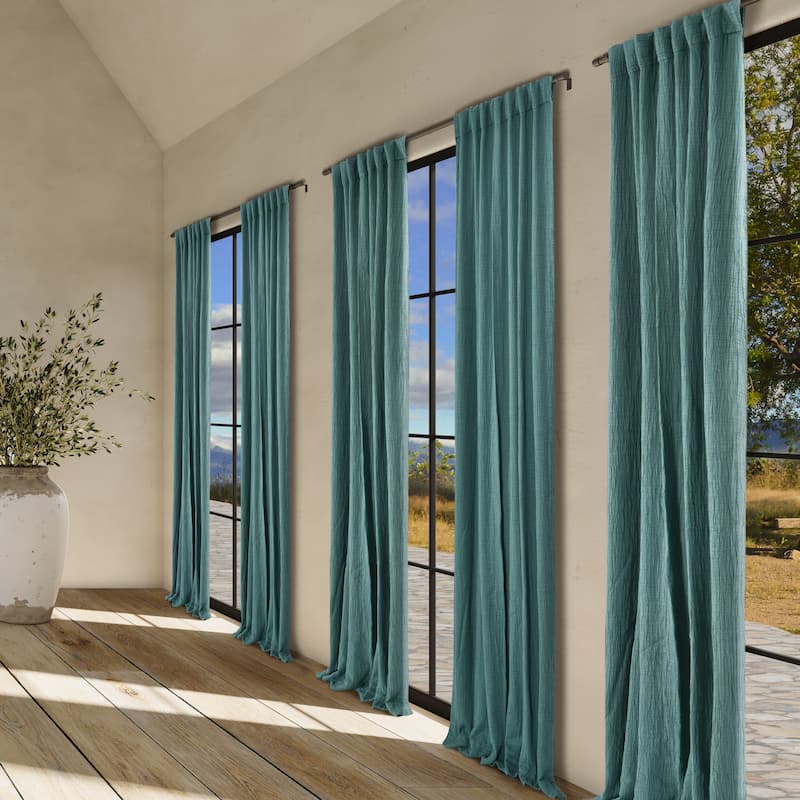 South Seas Window Panel - Teal - 84 Inches