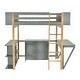 preview thumbnail 23 of 31, Full Size Wood Loft Bed With Built-in Storage Cabinet and Foldable desk