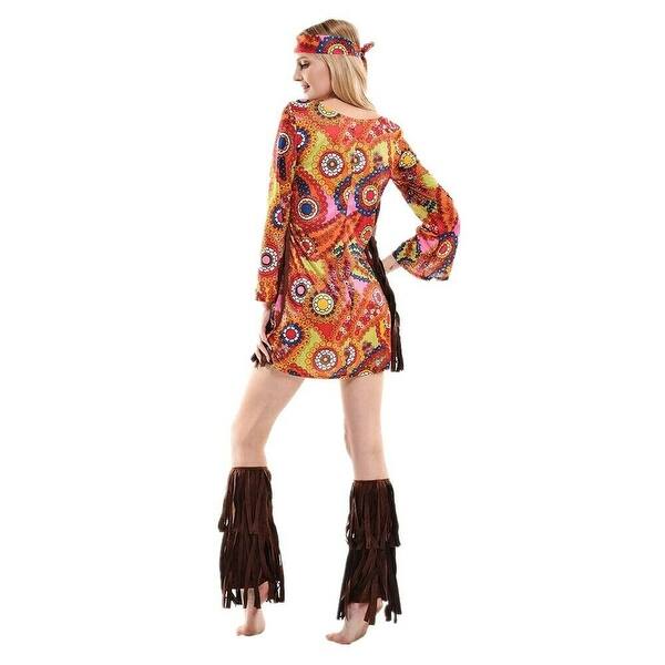 Eraspooky Women 60s 70s Hippie Costume Groovy Fancy Dress Cosplay Halloween Party Outfit Overstock