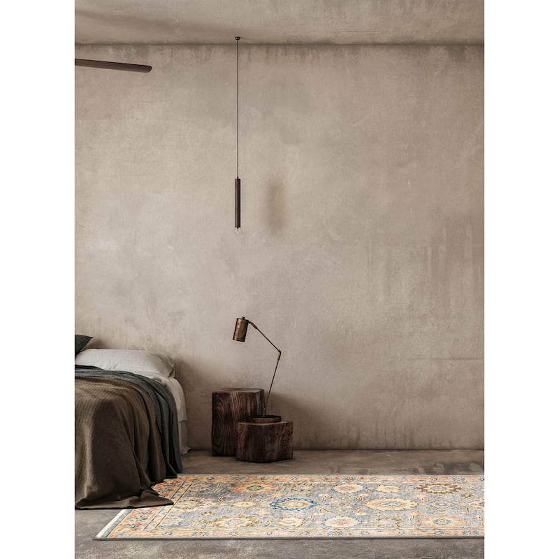 ECARPETGALLERY Hand-knotted Jules Serapi Grey Wool Rug - 5'0 x 8'1