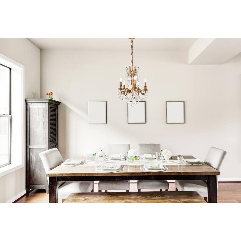 Somette Meilen 5-light Royal Cut Crystal and French Gold Chandelier