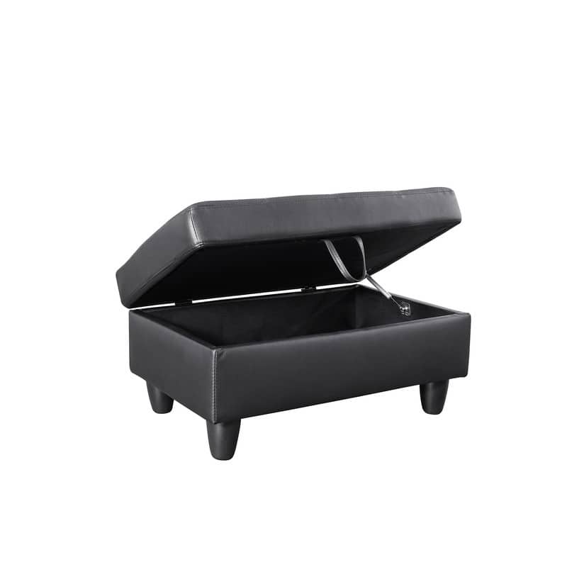 Sleek 3-Piece Black Faux Leather Couch Set, Modern Elegance for Your Living Room