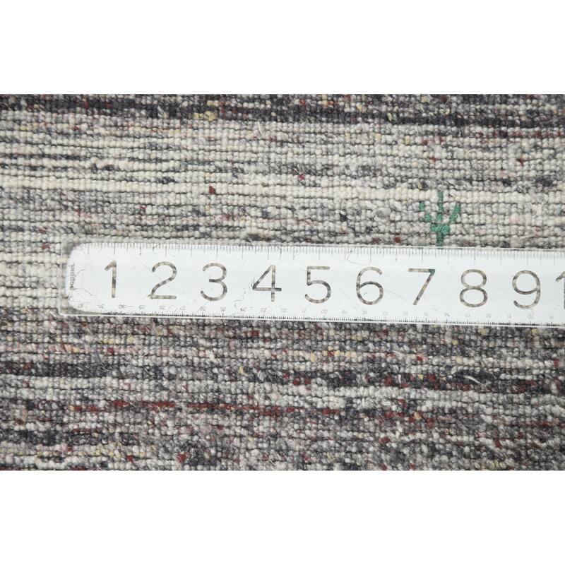 Hand Knotted Oriental 100% Wool Carpet Tribal Tribal Greys & Charcoal Gabbeh Area Rug - 7' 7'' X 5' 6''