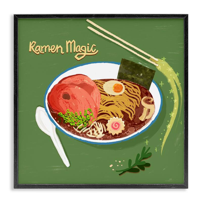 Stupell Ramen Magic International Meal Framed Giclee Art Design By Juliet Rose Philips - 17 x 17 - Black