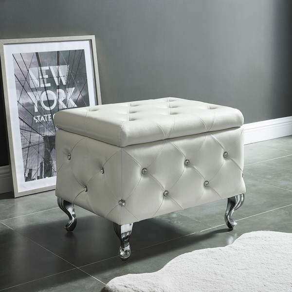 Silver shop storage ottoman