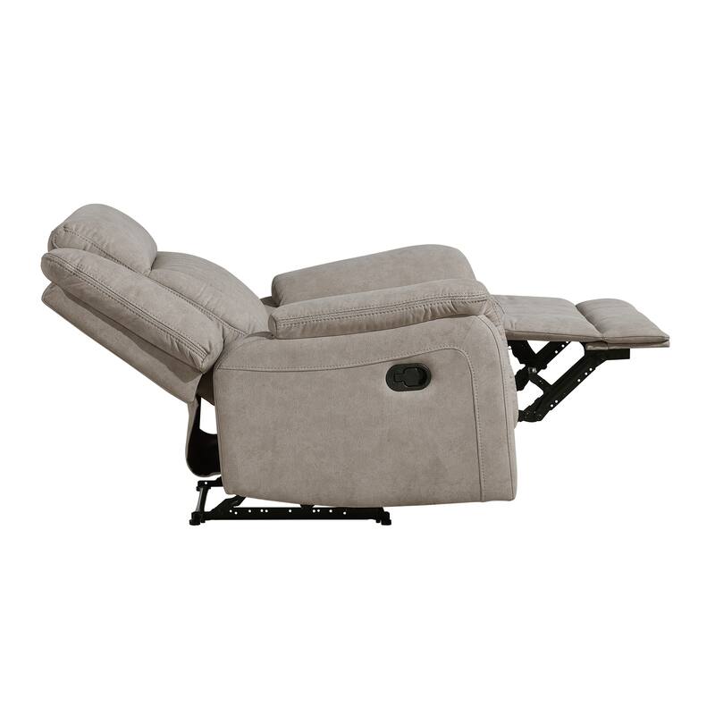 Lenore 39.5" Microfiber Manual Double Reclining Sofa - Tab Pull Motion