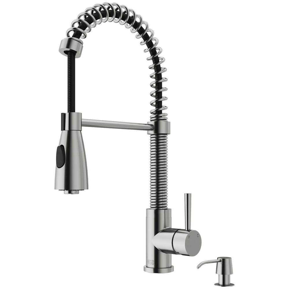 VIGO Brant 19" H Single Handle Pull-Down Sprayer Kitchen Faucet