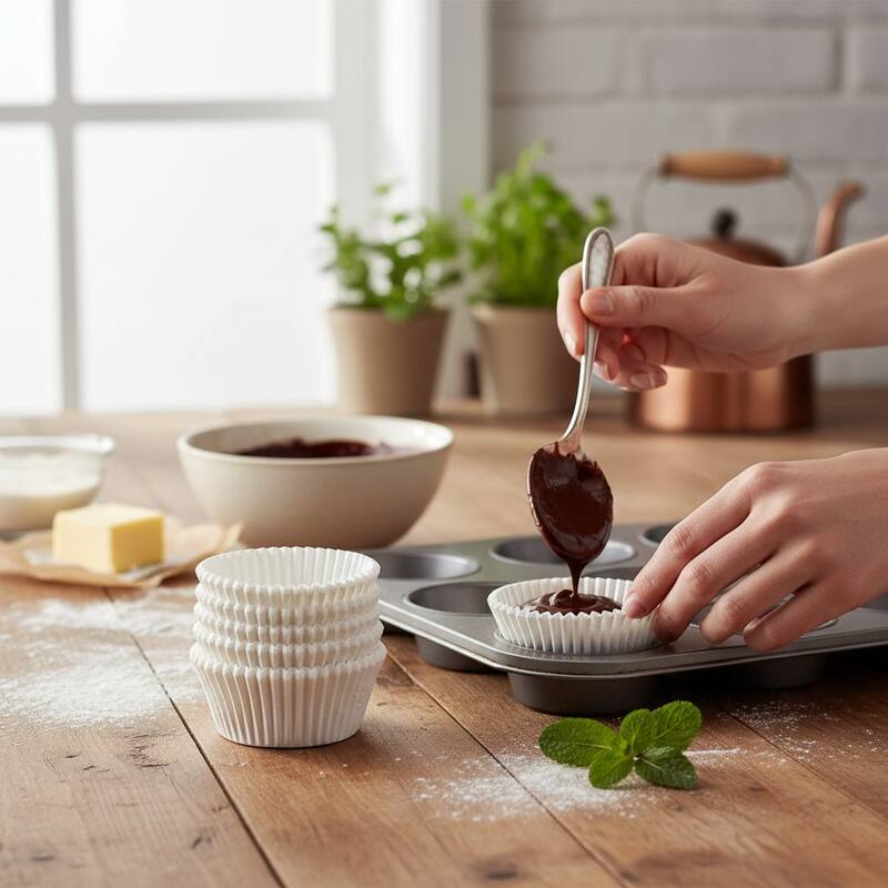 Chef Craft Non-Stick White Parchment Paper Cupcake Liners, Standard Size Baking Cups - 50 Count