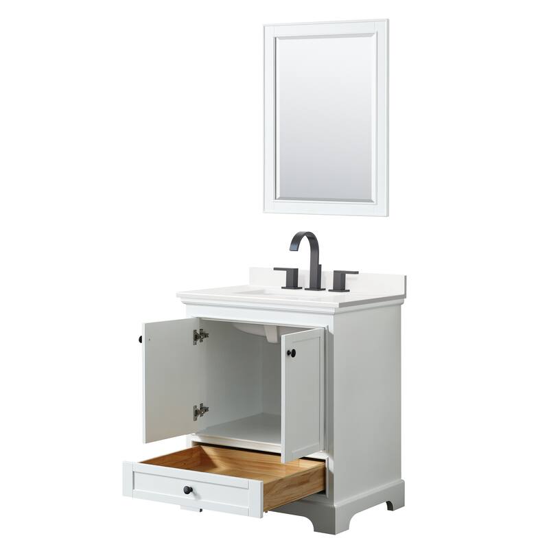 Deborah 30-inch Single Vanity, Quartz Top, 24-inch Mirror