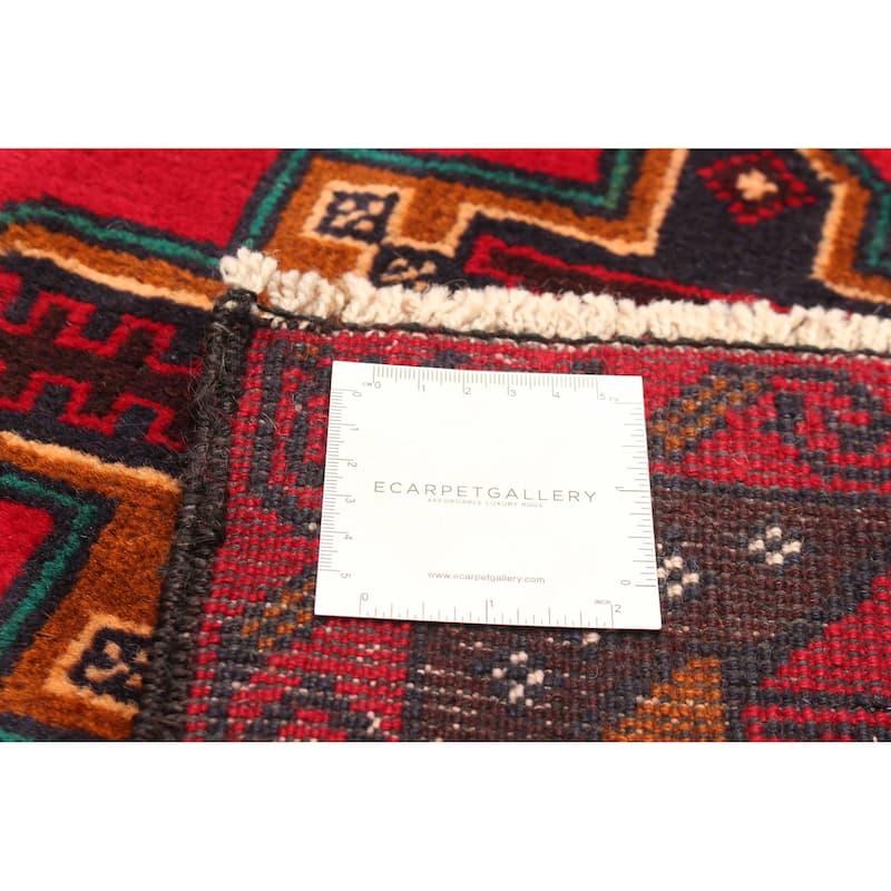 ECARPETGALLERY Hand-knotted Teimani Red Wool Rug - 3'9 x 6'7