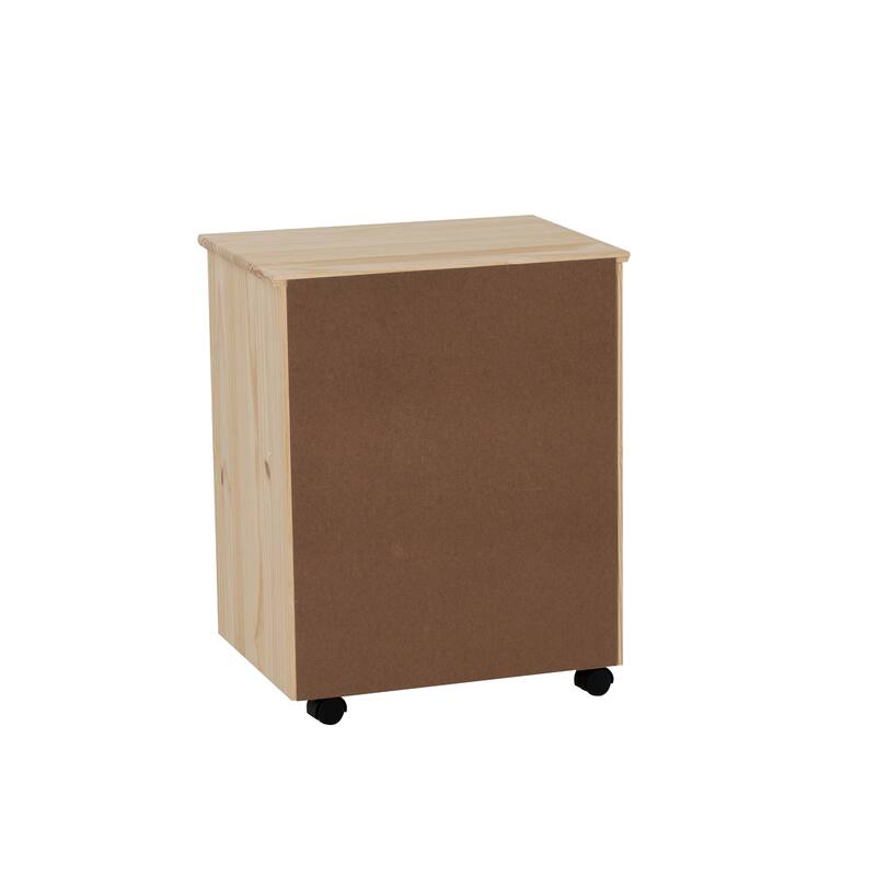 6-Drawer Wooden Storage Cabinet with Wheels - 25.75" - Beige