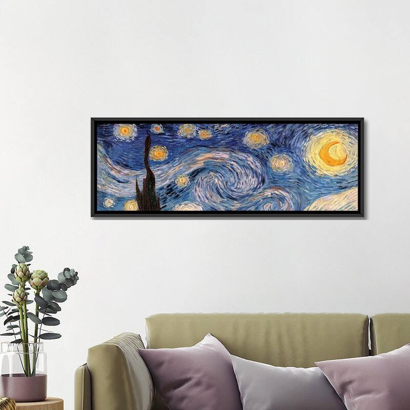 iCanvas "The Starry Night" by Vincent van Gogh Framed Canvas Print