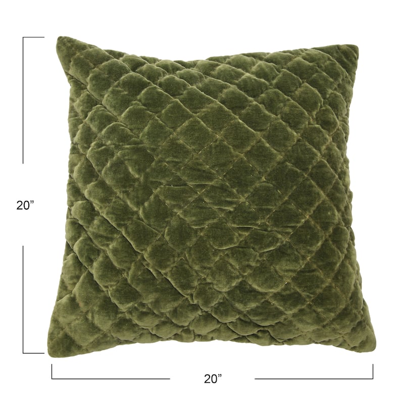 Square Quilted Velvet Pillow Cover