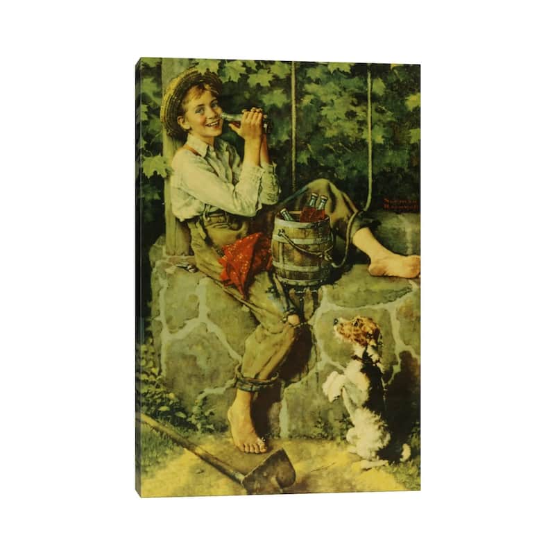 iCanvas "Fresh from the Well" by Norman Rockwell Canvas Print