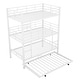 preview thumbnail 8 of 8, Metal Twin Size Kids Triple Bunk Bed with Trundle, Heavy Duty Steel Frame, Full-Length Guardrails, White