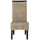 preview thumbnail 13 of 16, SAFAVIEH Ilya Woven Wicker Dining Chair Set of 2, Grey, Transitional - 17.3" x 24" x 39.3"