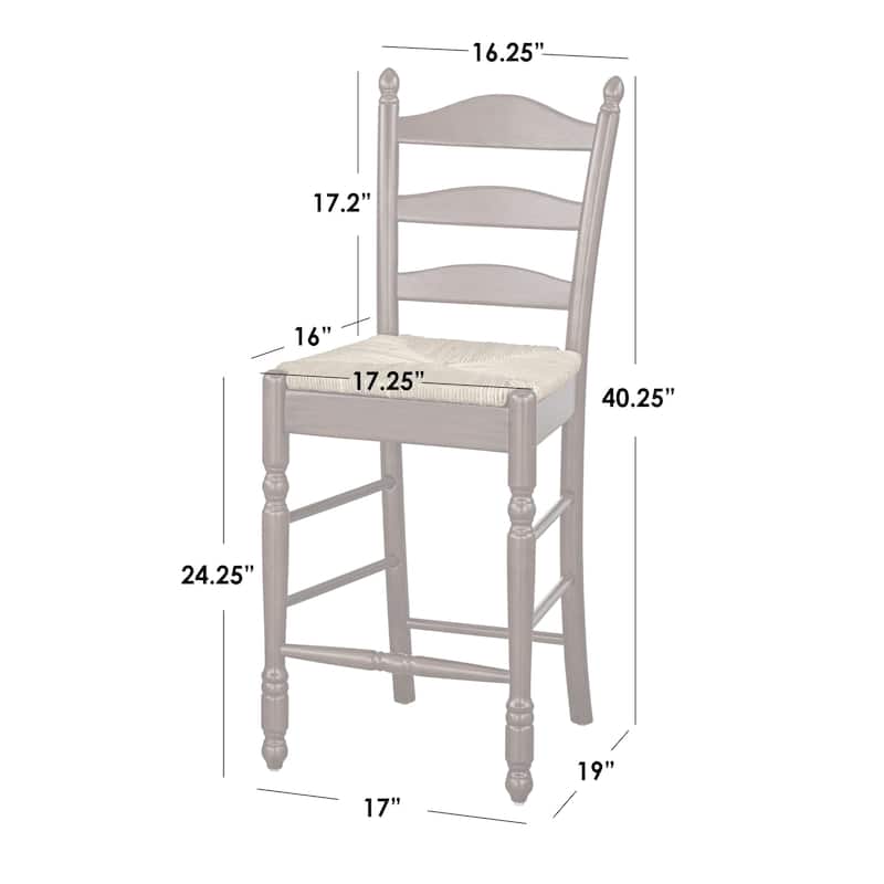 Simple Living Jessie Solid Wood Ladder back 24-inch Stool (Set of 2)