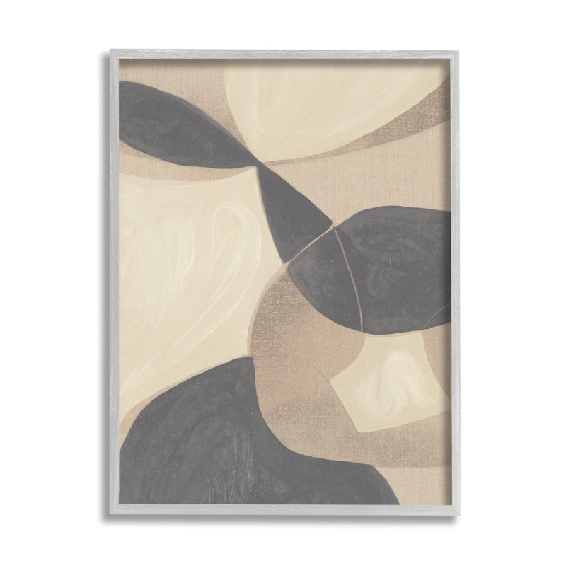 Stupell Modern Beige Boho Abstract Overlapping Shapes Framed Wall Art