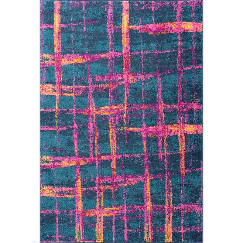 Abani Malibu MAL160A Modern Multicolor Stripes Area Rug