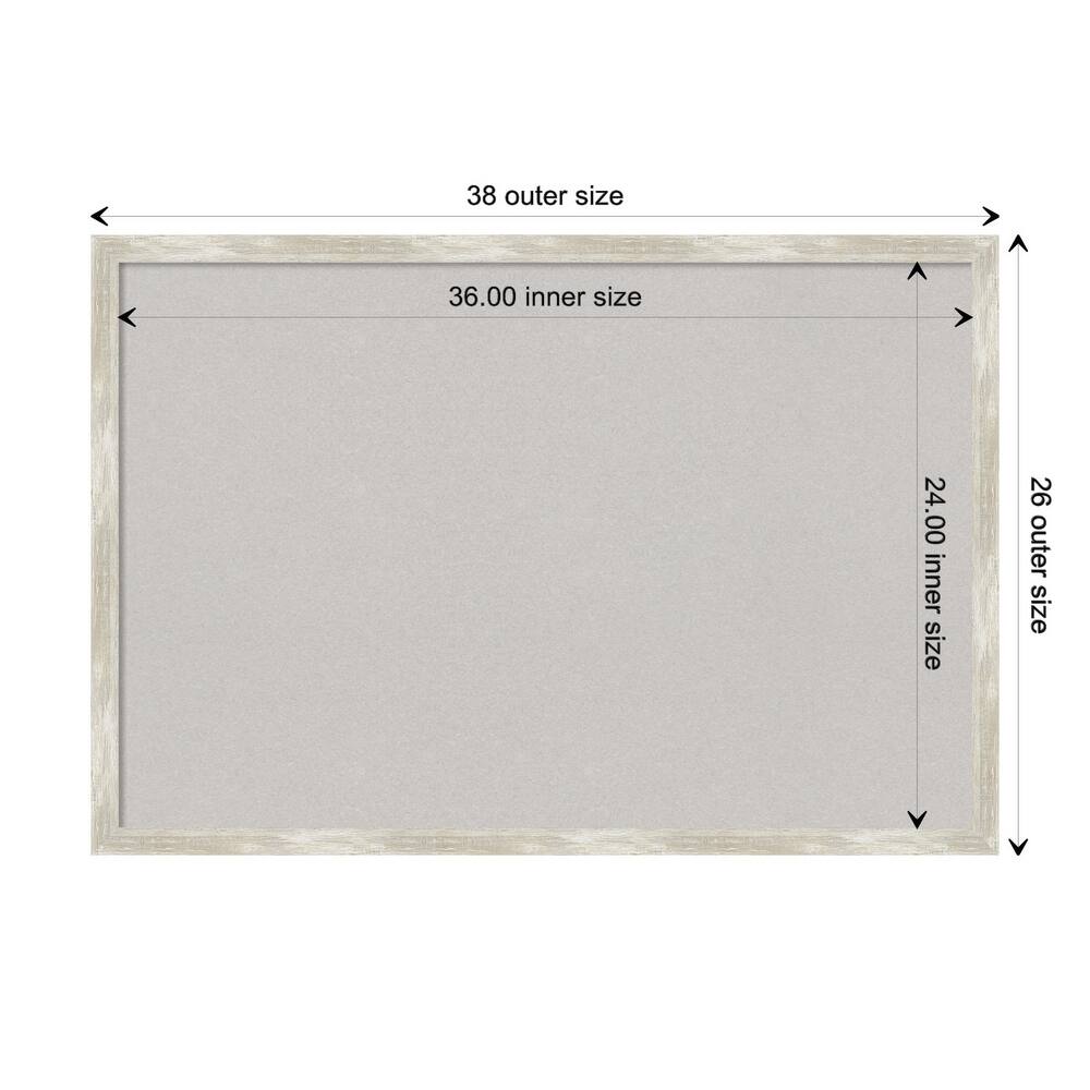 Crackled Metallic Narrow Framed Grey Corkboard Bulletin Board