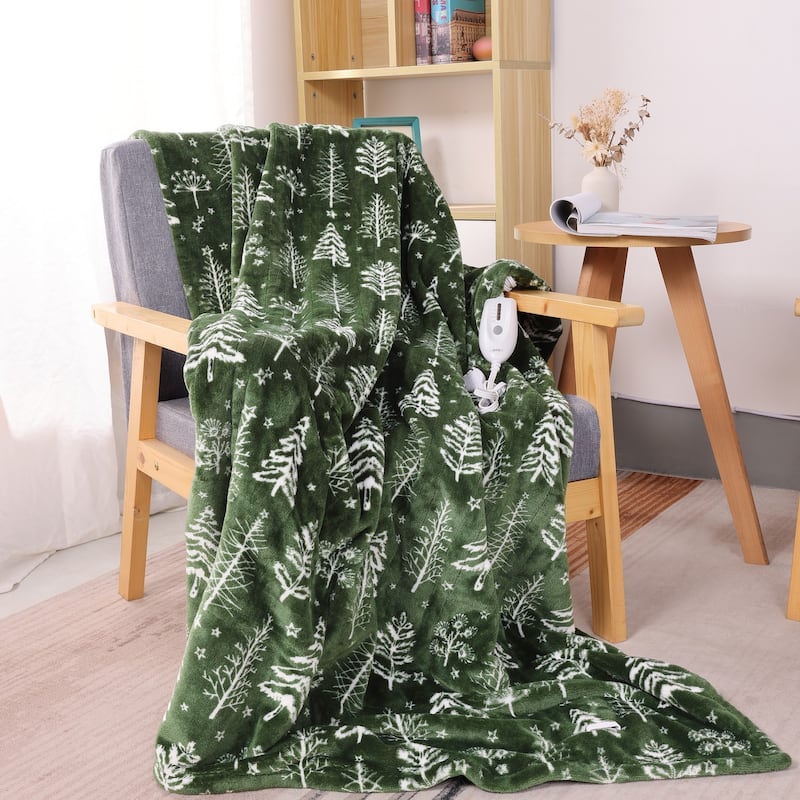 Electric Flannel King Queen Throw Heated Blanket
