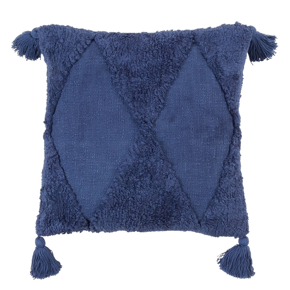 Tufted Diamond Pillow With Tassels