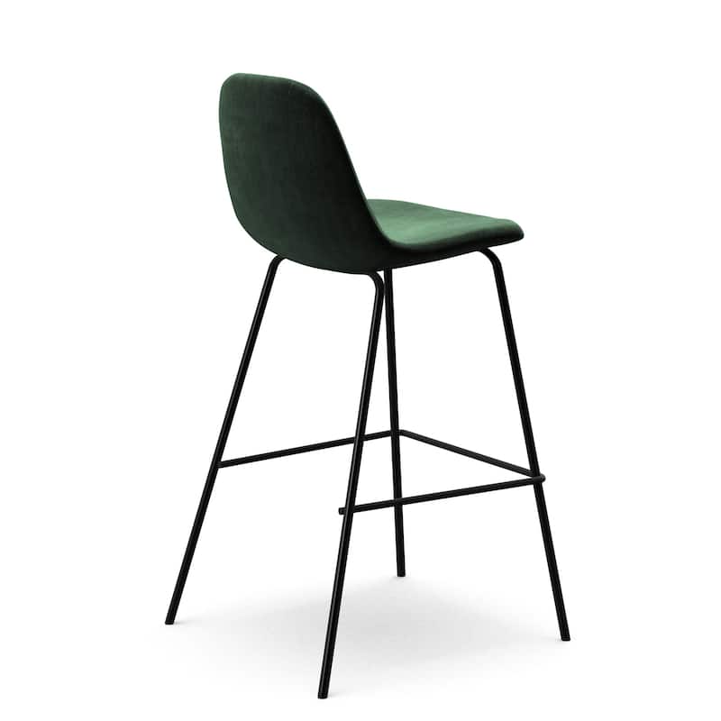 Maxine Velvet Counter Height Stools Black Legs (Set of 2)