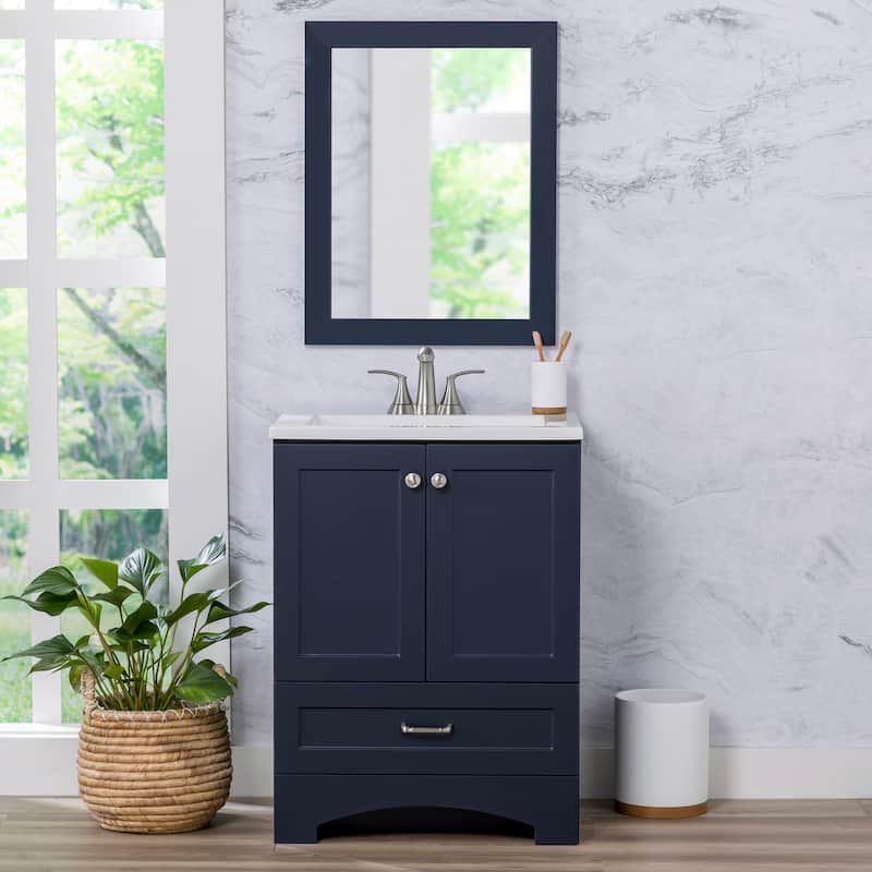 Spring Mill Cabinets Emlyn 24.5" Bathroom Vanity With Drawer and White Sink Top