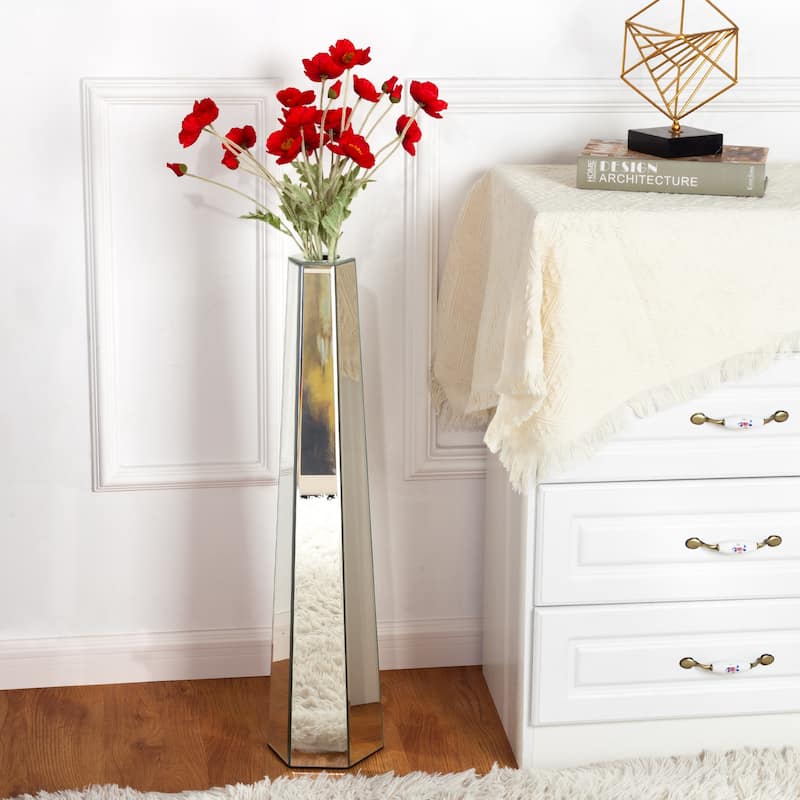 Glam Tall Mirror Floor Vase Flower Vase