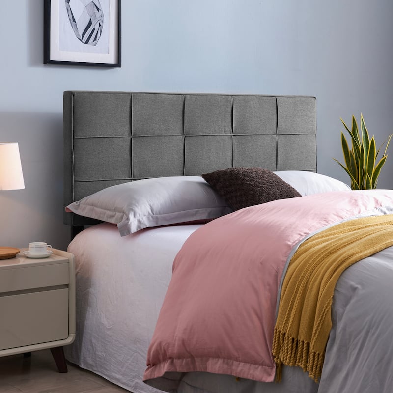 Marlene Upholstered Headboard by Christopher Knight Home - Charcoal Gray +  Black - King