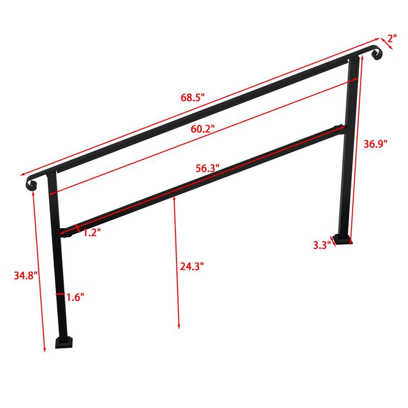 Iron Stair Rail Steps Suitable for Garden Porch and Home Applications