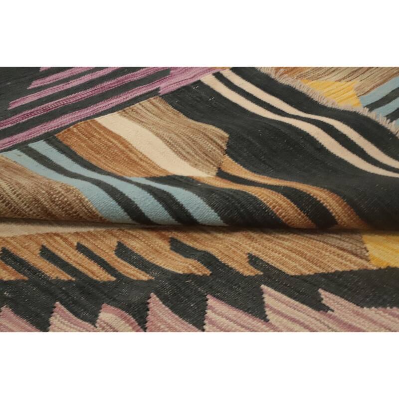Hand Woven Oriental 100% Wool Carpet Southwestern Medallion Purples Kilim Area Rug - 12' 9'' X 10' 0''