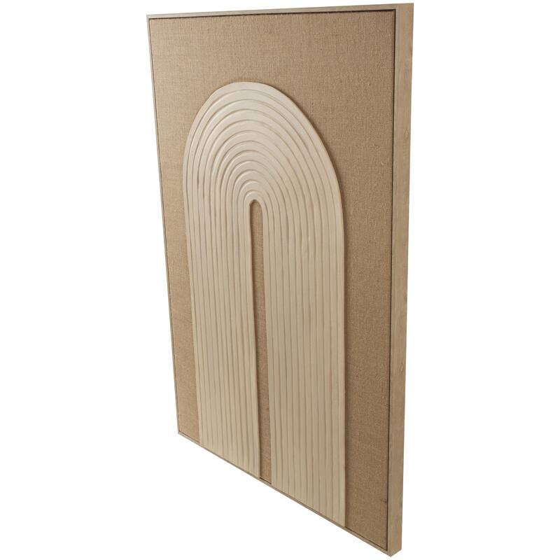 Polyester Geometric Living Room Wall Decor with Tan Layered Arch - Brown - Roche River Decor