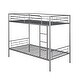 preview thumbnail 7 of 12, Silver Twin over Twin Metal Bunk Bed with Fence and Ladder for Kids