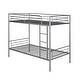 preview thumbnail 7 of 46, Twin over Twin Metal Bunk Bed with Fence and Ladder for Kids