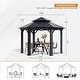 preview thumbnail 95 of 129, Outdoor Hardtop Gazebo Pergola w Galvanized Steel Roof and Aluminum Frame, Prime Curtains and nettings include