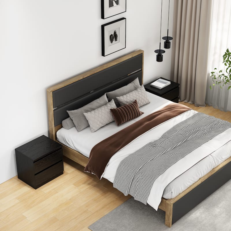 19.7"Nightstand with 2 Drawers, Beside Table with Drawers Handle Free Design,Thickened Top Plate, for Bedroom,Living Room