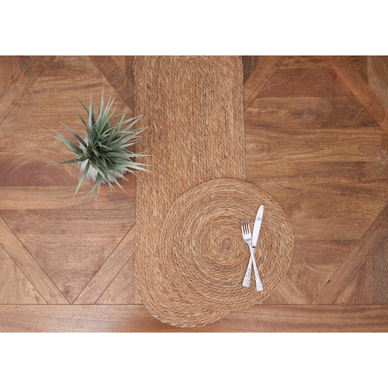 Midnight Seagrass Round Placemats Set of 6, 15"