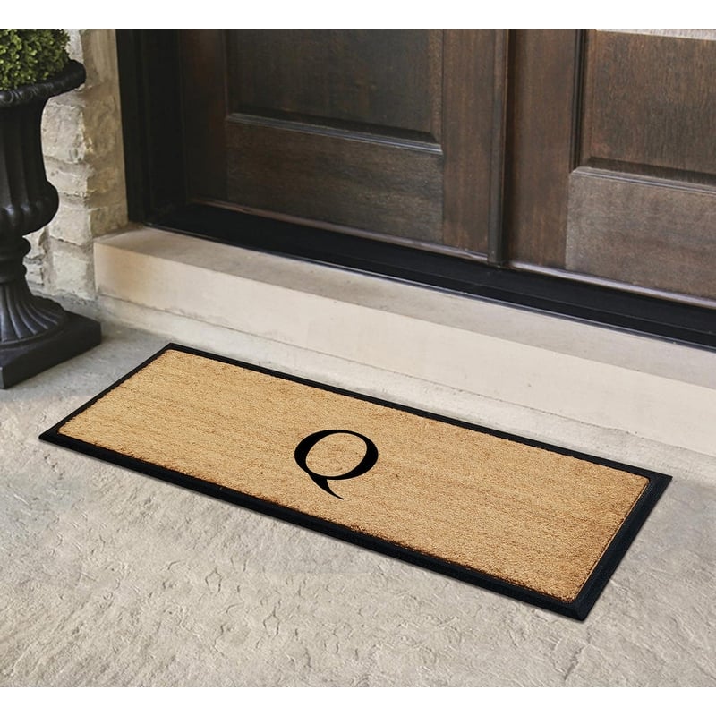 A1HC Rubber/Coir Molded Monogrammed Double Doormat 18"x48"