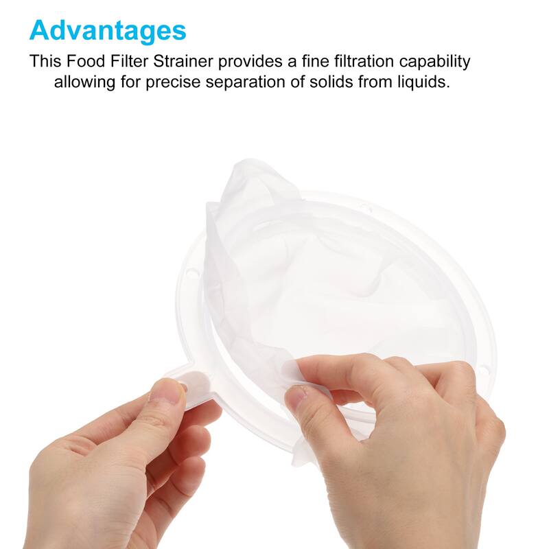 200 Mesh Food Filter Strainer, 5.1in Nylon Fine Mesh Sieve Drainer - White