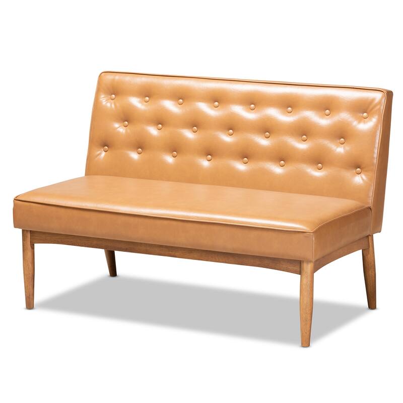 Riordan Mid-Century Modern 2-Piece Dining Nook Banquette Set